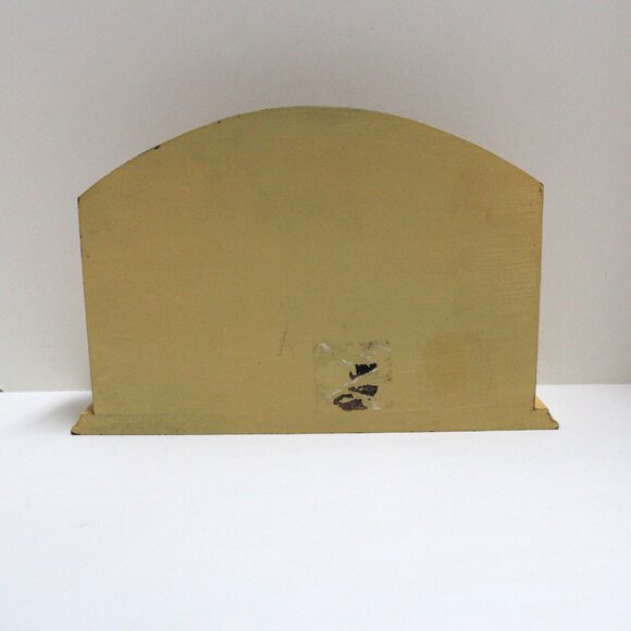 Yellow Shabby Chic 2 Slot Wooden Letter Card Holder With Flower Decoration - Picture 2 of 11